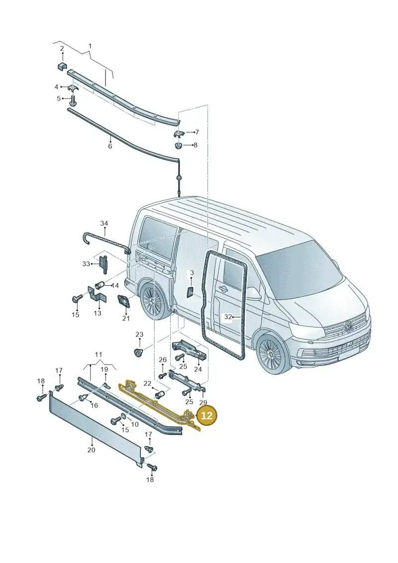 7E3843871D — Volkswagen Transporter Multivan (2019-2024) diagram 861843500, position 12