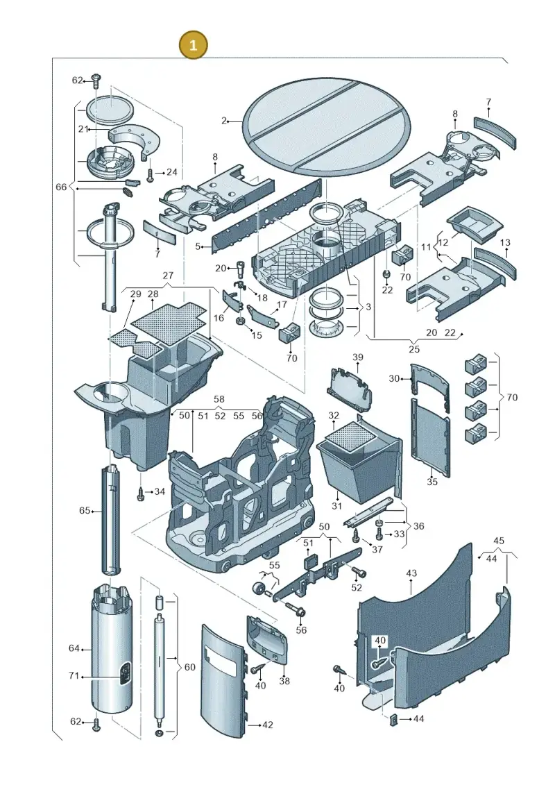 7E5861171DFS — Volkswagen Transp. caravelle (2011-2015) diagram 410861200, position 1