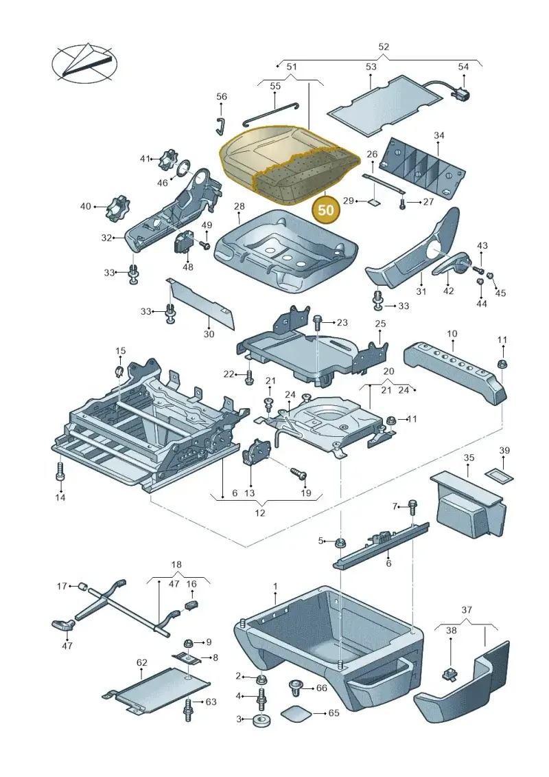 7E5881375D — Volkswagen Caravelle (2015-2019) diagram 861881000, position 50