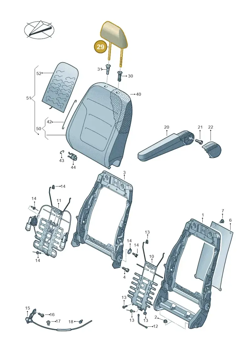 7E5881901BMRL1 — Volkswagen Caravelle (2019-2024) diagram 861881500, position 29