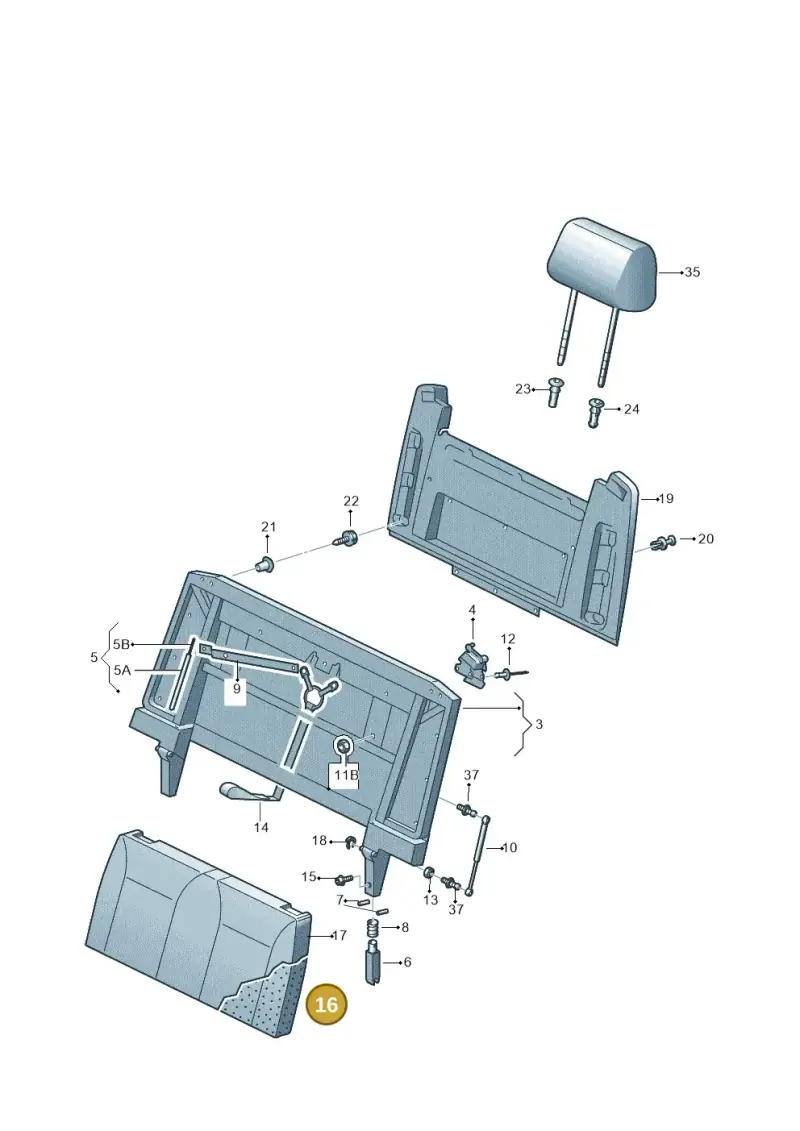 7E7067367A — Volkswagen Caravelle (2015-2019) diagram 861883080, position 16