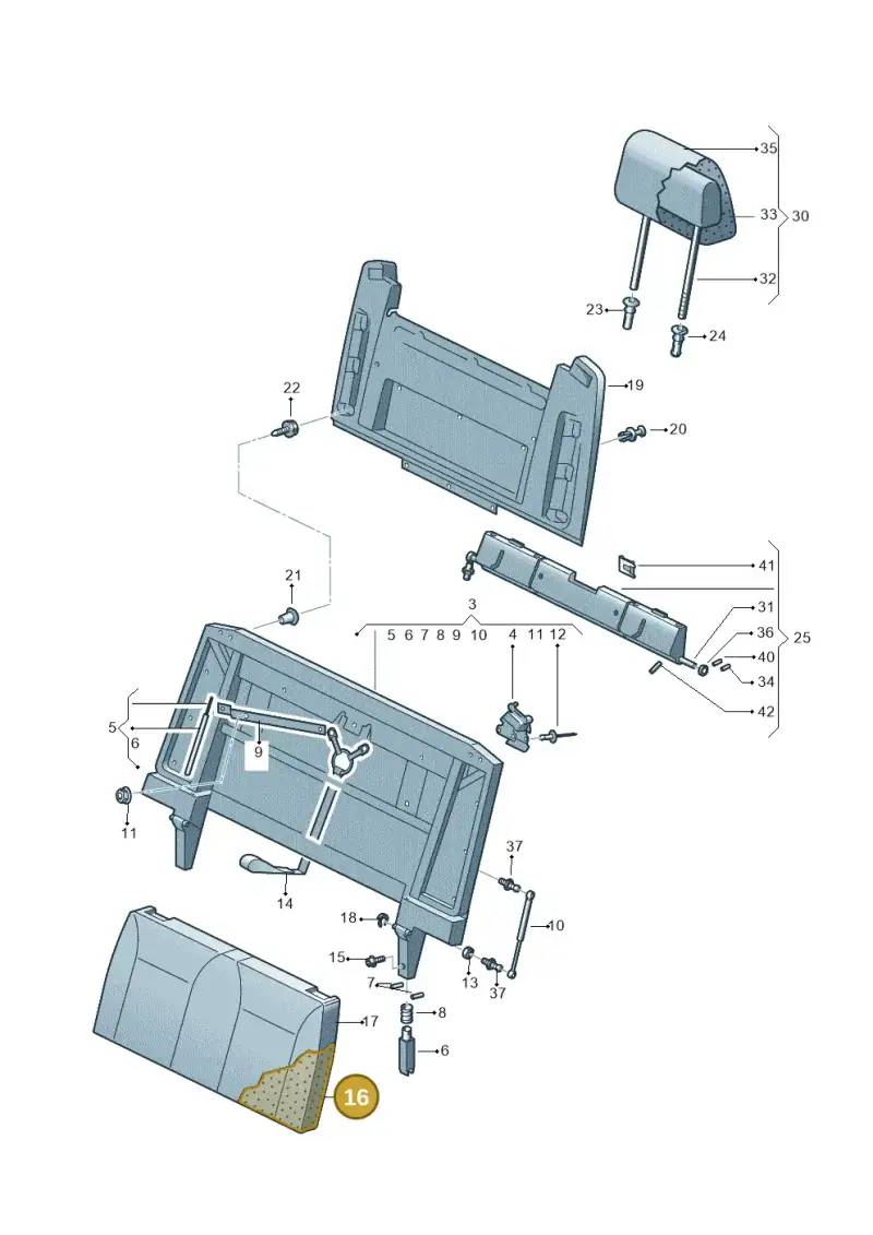 7E7067367A — Volkswagen Caravelle (2019-2024) diagram 871067360, position 16