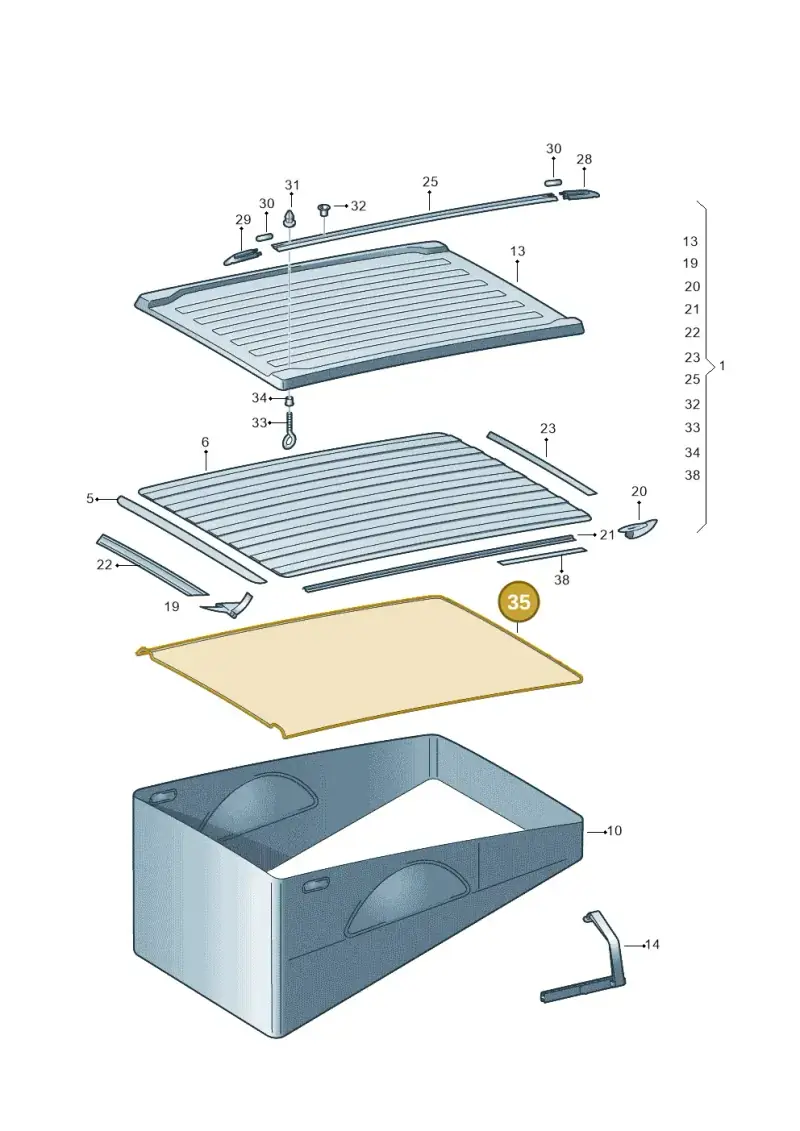7E7875297 — Volkswagen Caravelle (2019-2024) diagram 452875100, position 35