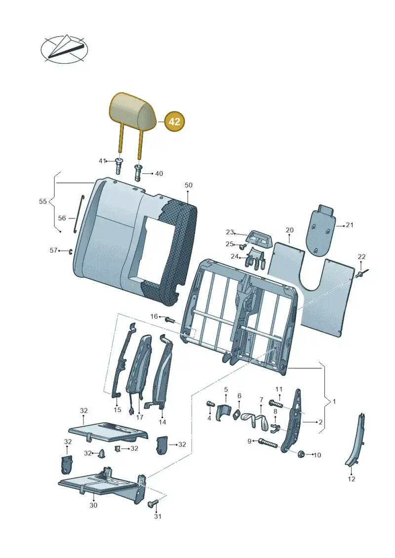 7F0881903AFLI8 — Volkswagen Caravelle (2019-2024) diagram 861881200, position 42