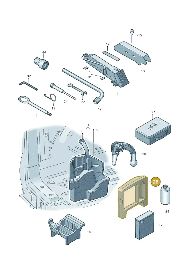 7H0012633A — Volkswagen Transp. caravelle (2011-2015) diagram 410011100, position 26