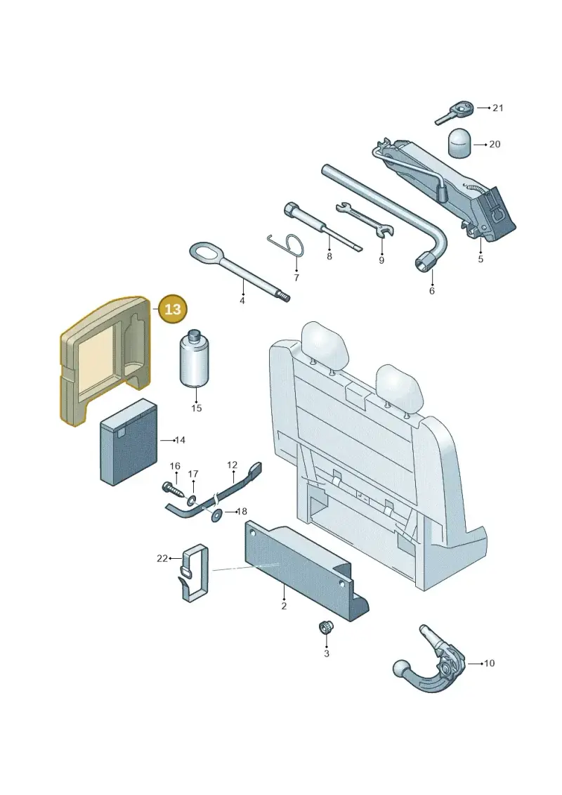 7H0012633A — Volkswagen Caravelle (2019-2024) diagram 452011100, position 13