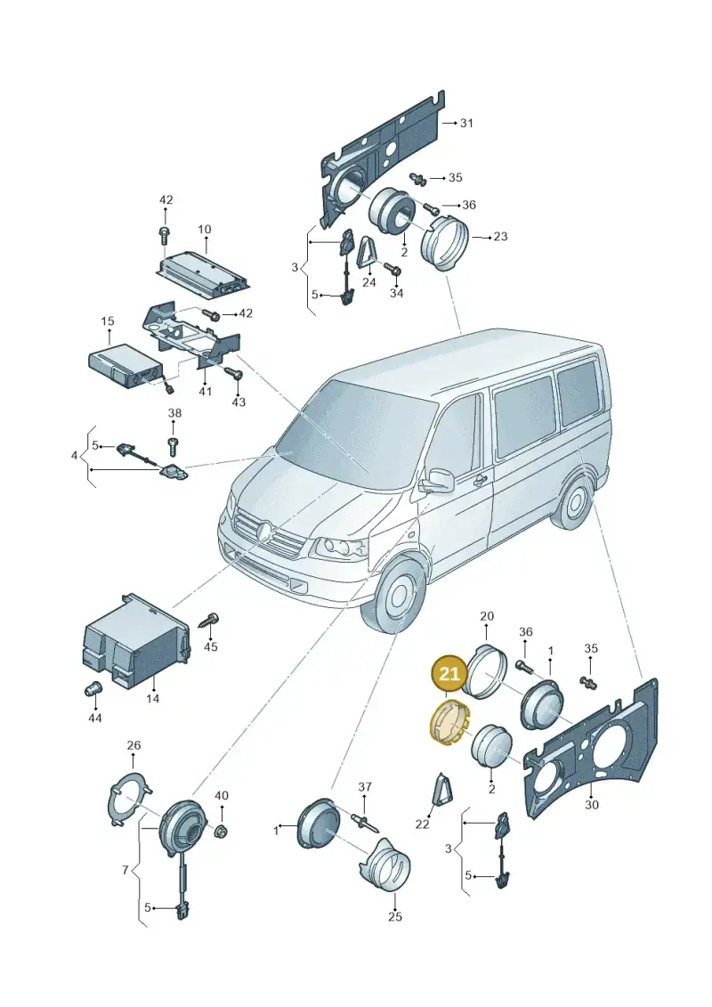7H0035217A — Volkswagen Transp. caravelle (2011-2015) diagram 410035350, position 21