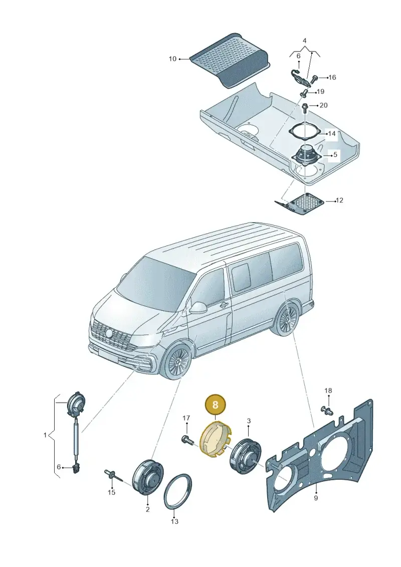 7H0035217A — Volkswagen Caravelle (2019-2024) diagram 7ep035035, position 8