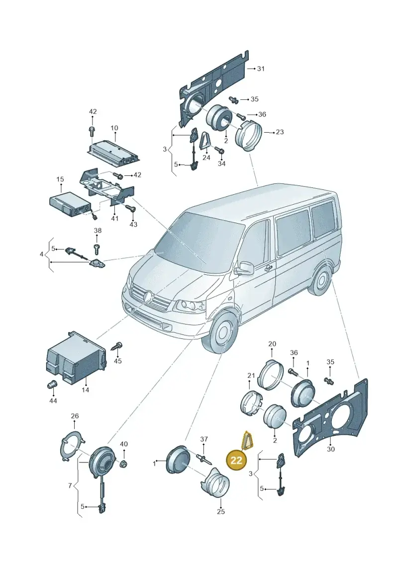 7H0035217B — Volkswagen Transp. caravelle (2011-2015) diagram 410035350, position 22