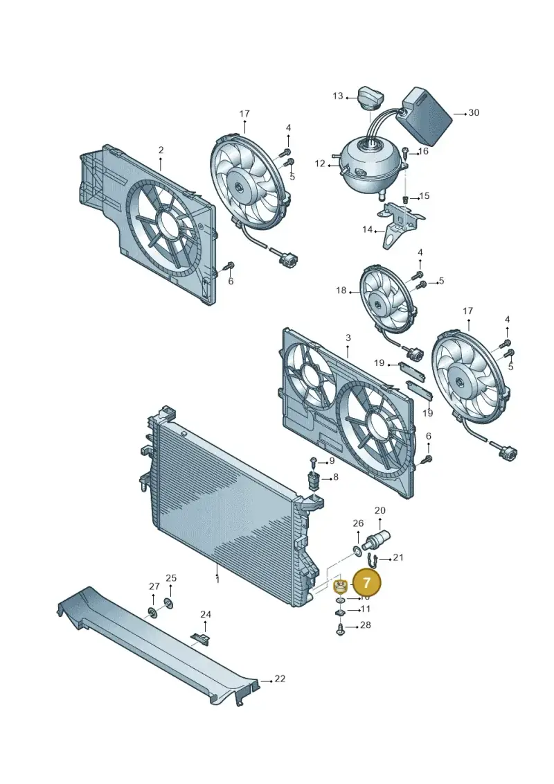 7H0121275 — Volkswagen Transp. caravelle (2008-2009) diagram 410121700, position 7
