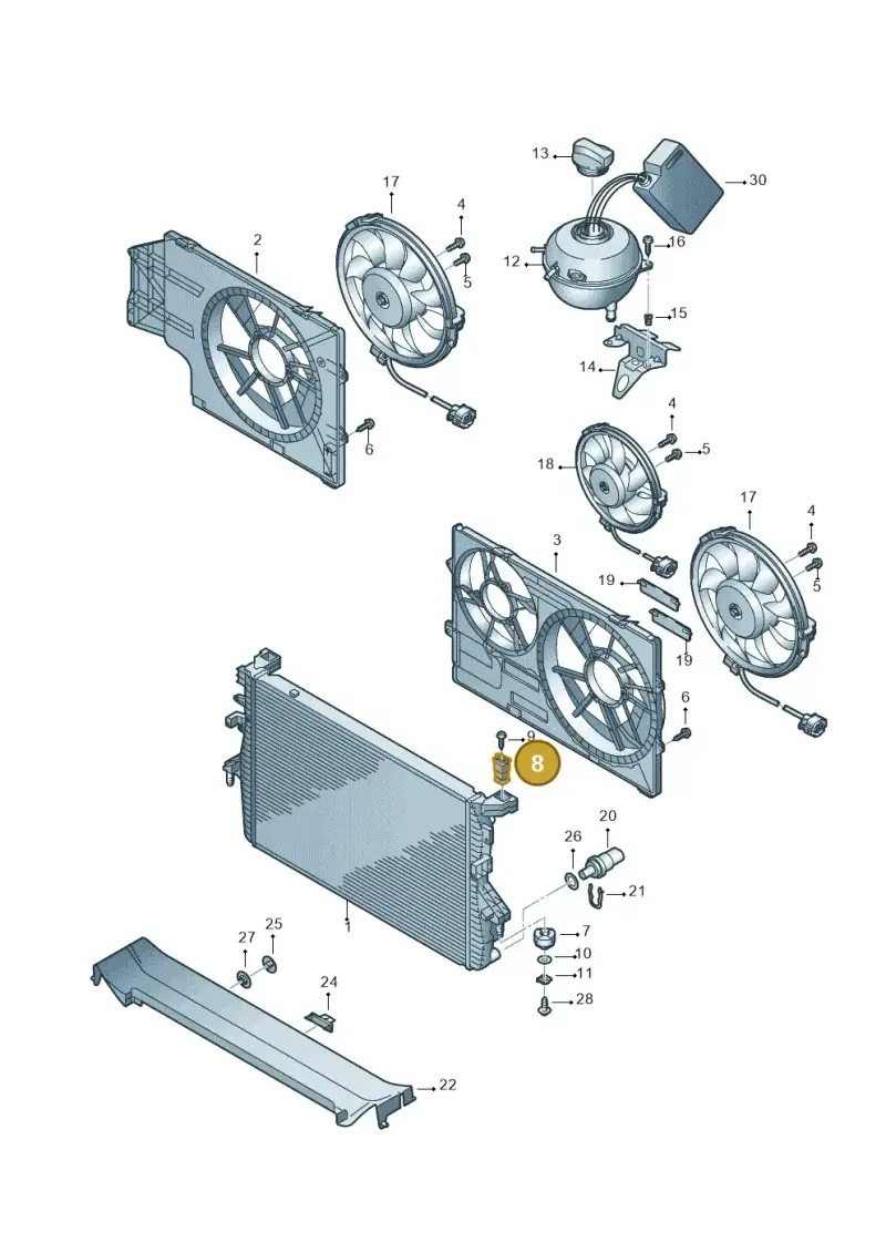 7H0121276A — Volkswagen Transp. caravelle (2008-2009) diagram 410121700, position 8