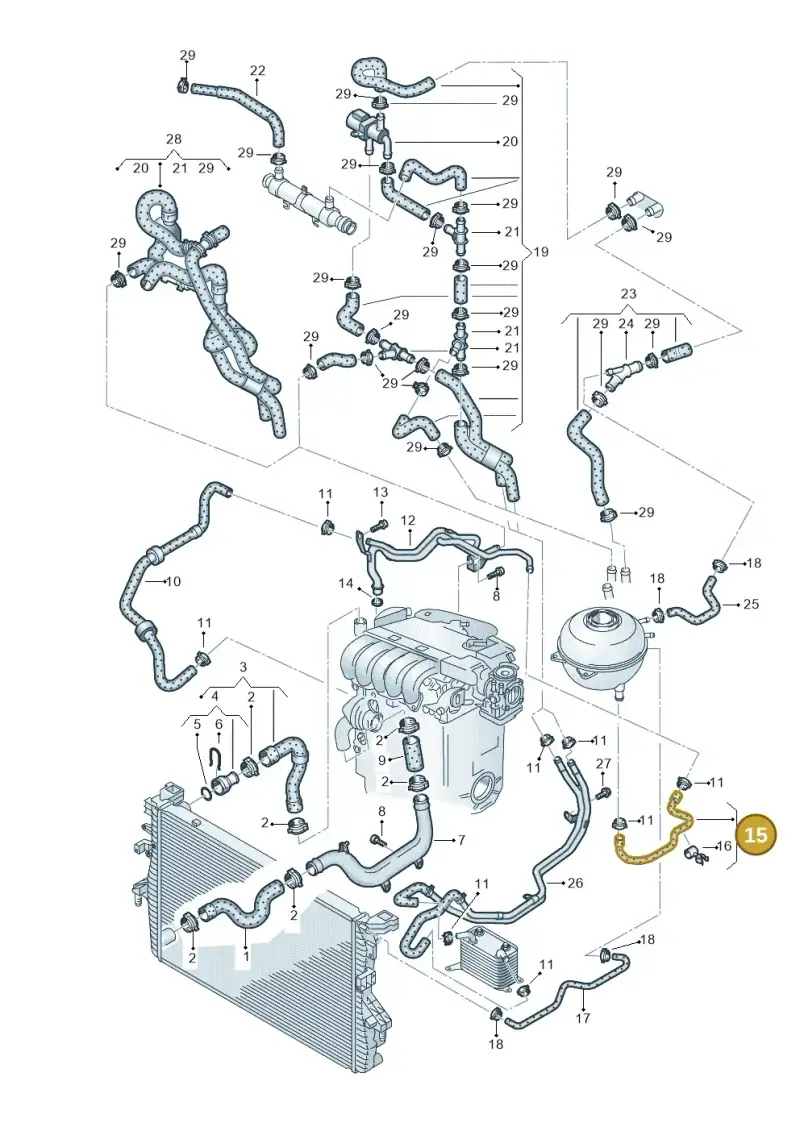 7H0122109A — Volkswagen Transp. caravelle (2008-2009) diagram 479121500, position 15