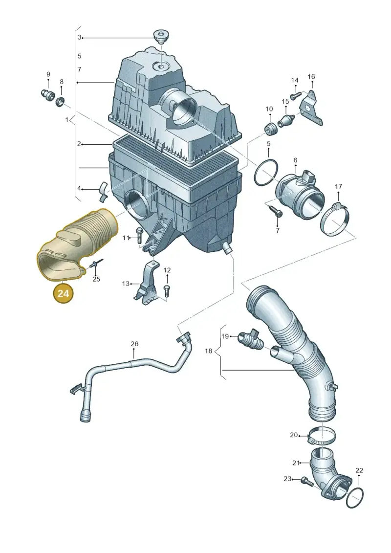 7H0129578B — Volkswagen California Camper (2008-2009) diagram 410129200, position 24