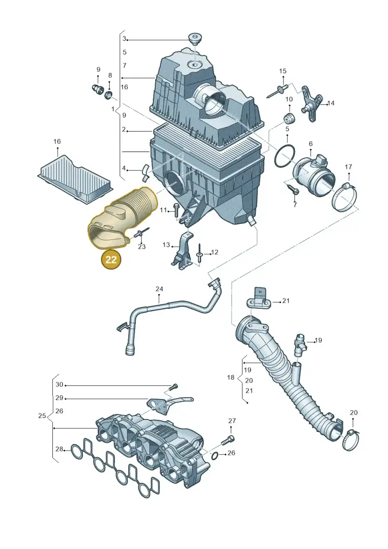 7H0129578B — Volkswagen Transp. caravelle (2009-2011) diagram 680129200, position 22