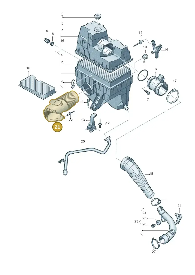 7H0129578B — Volkswagen Caravelle (2015-2019) diagram 731129000, position 21