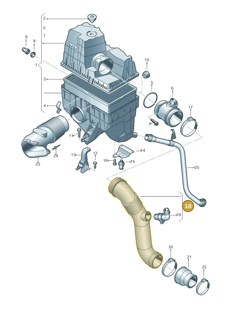 7H0129615E — Volkswagen Transp. caravelle (2008-2009) diagram 410129000, position 18