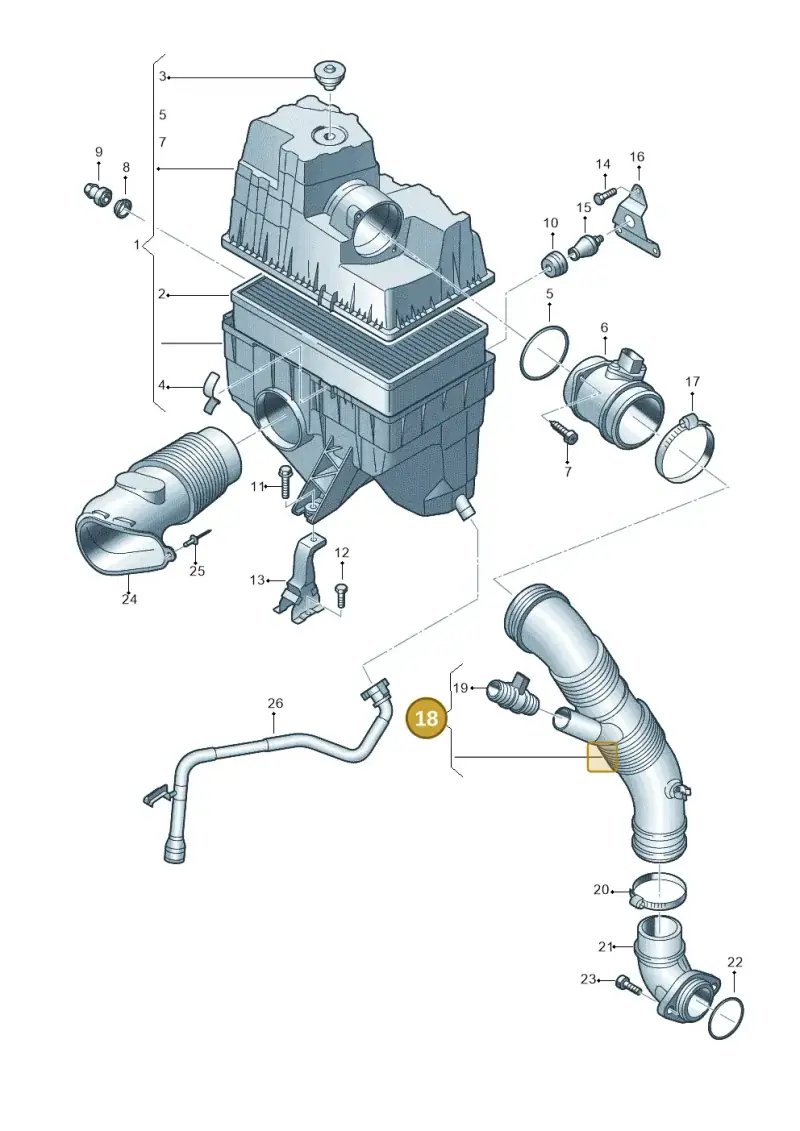 7H0129615K — Volkswagen Transp. caravelle (2008-2009) diagram 410129200, position 18