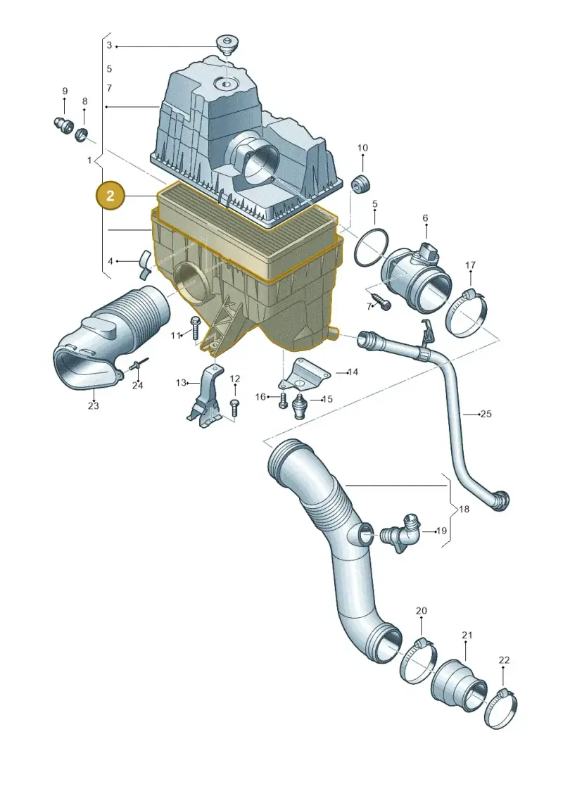 7H0129620A — Volkswagen Transp. caravelle (2008-2009) diagram 410129000, position 2