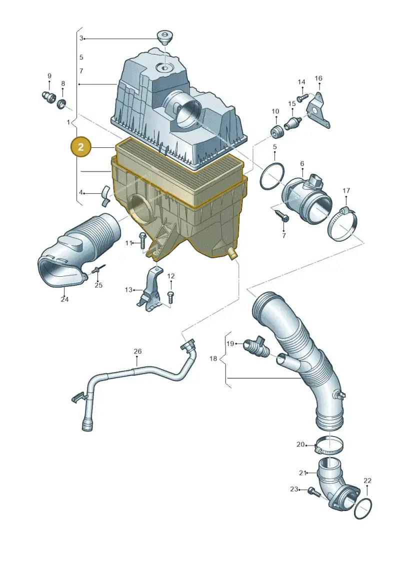 7H0129620A — Volkswagen California Camper (2008-2009) diagram 410129200, position 2