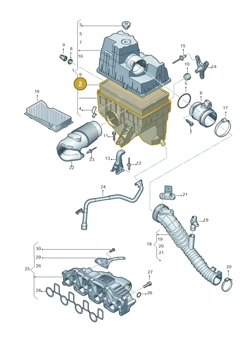 7H0129620A — Volkswagen Transp. caravelle (2009-2011) diagram 680129200, position 2