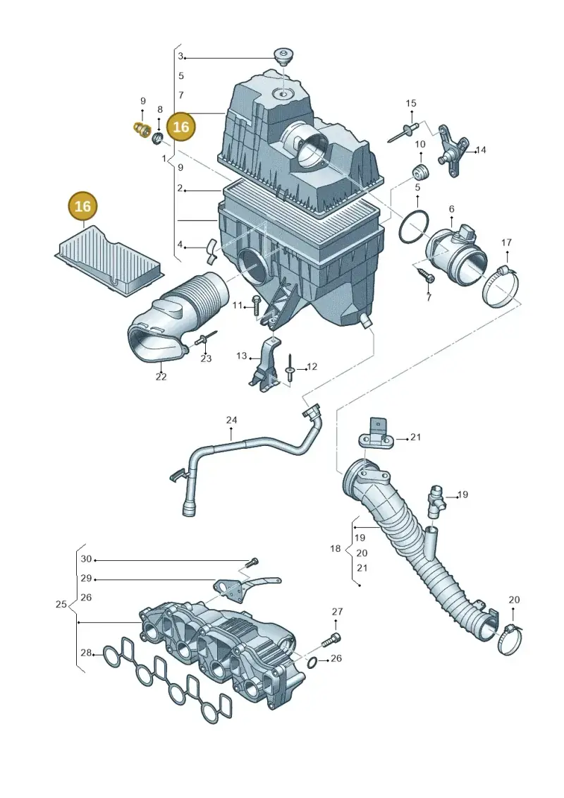 7H0129668 — Volkswagen Caravelle (2015-2019) diagram 680129200, position 16