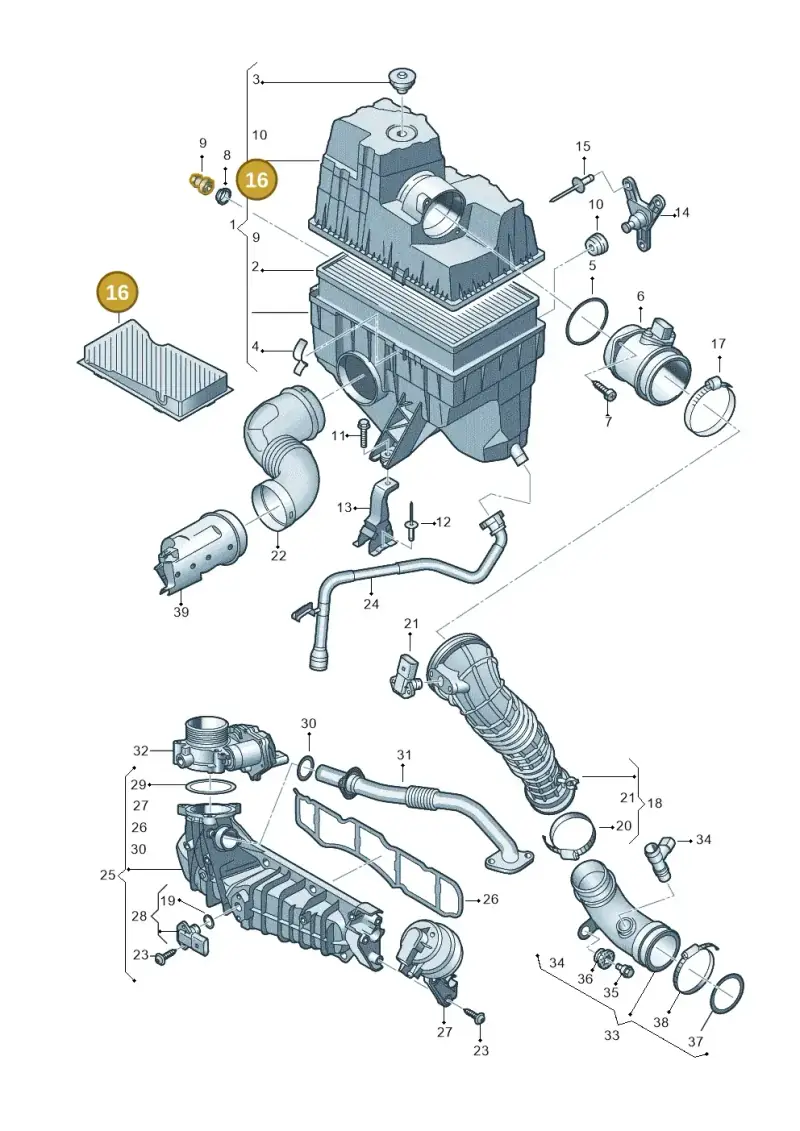 7H0129668 — Volkswagen Caravelle (2015-2019) diagram 861129300, position 16