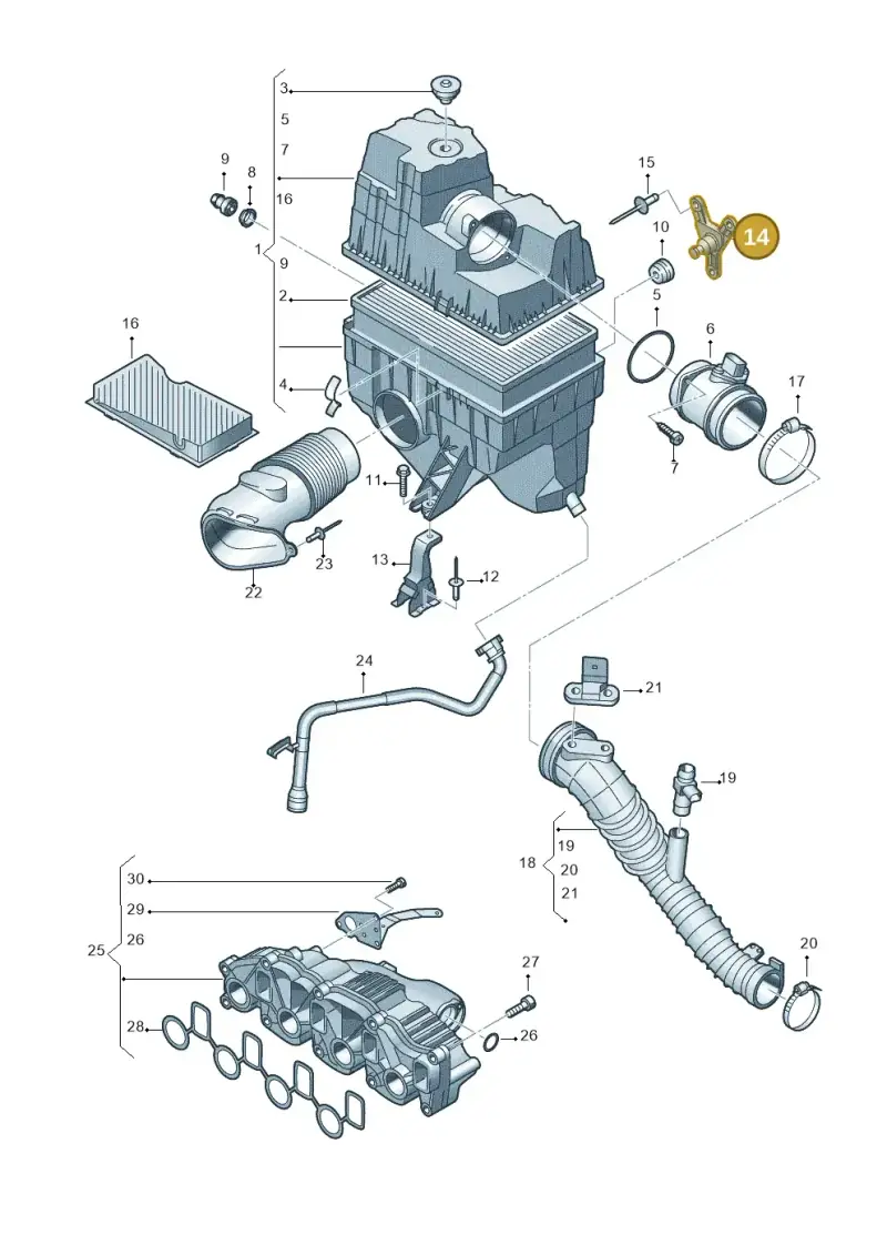 7H0129673C — Volkswagen Caravelle (2015-2019) diagram 680129200, position 14