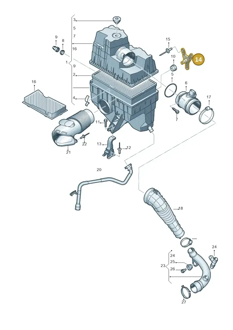 7H0129673C — Volkswagen Caravelle (2015-2019) diagram 731129000, position 14