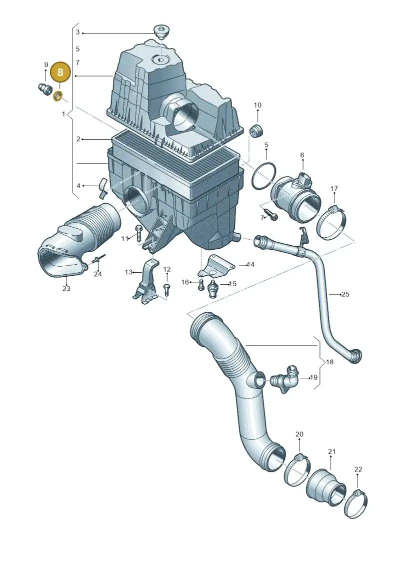 7H0129757 — Volkswagen Transp. caravelle (2008-2009) diagram 410129000, position 8