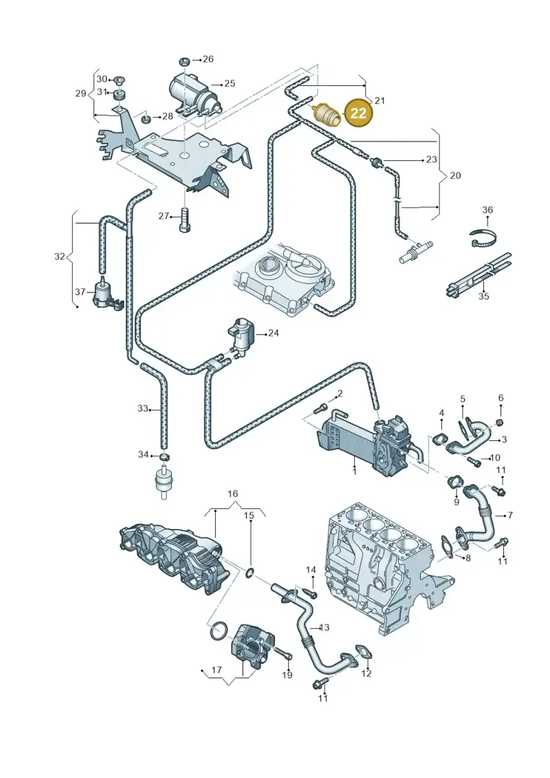 7H0129965 — Volkswagen Transp. caravelle (2011-2015) diagram 732131520, position 22