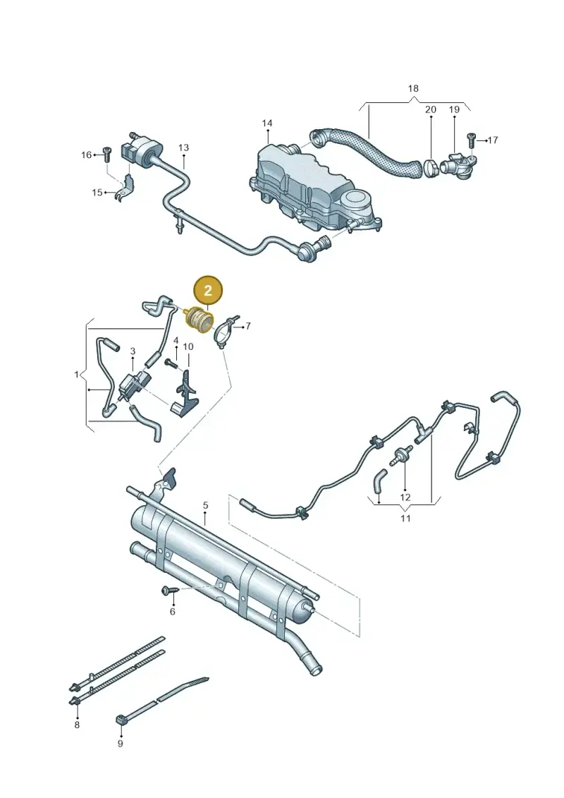 7H0129965 — Volkswagen Teramont (2016-2021) diagram 809133100, position 2