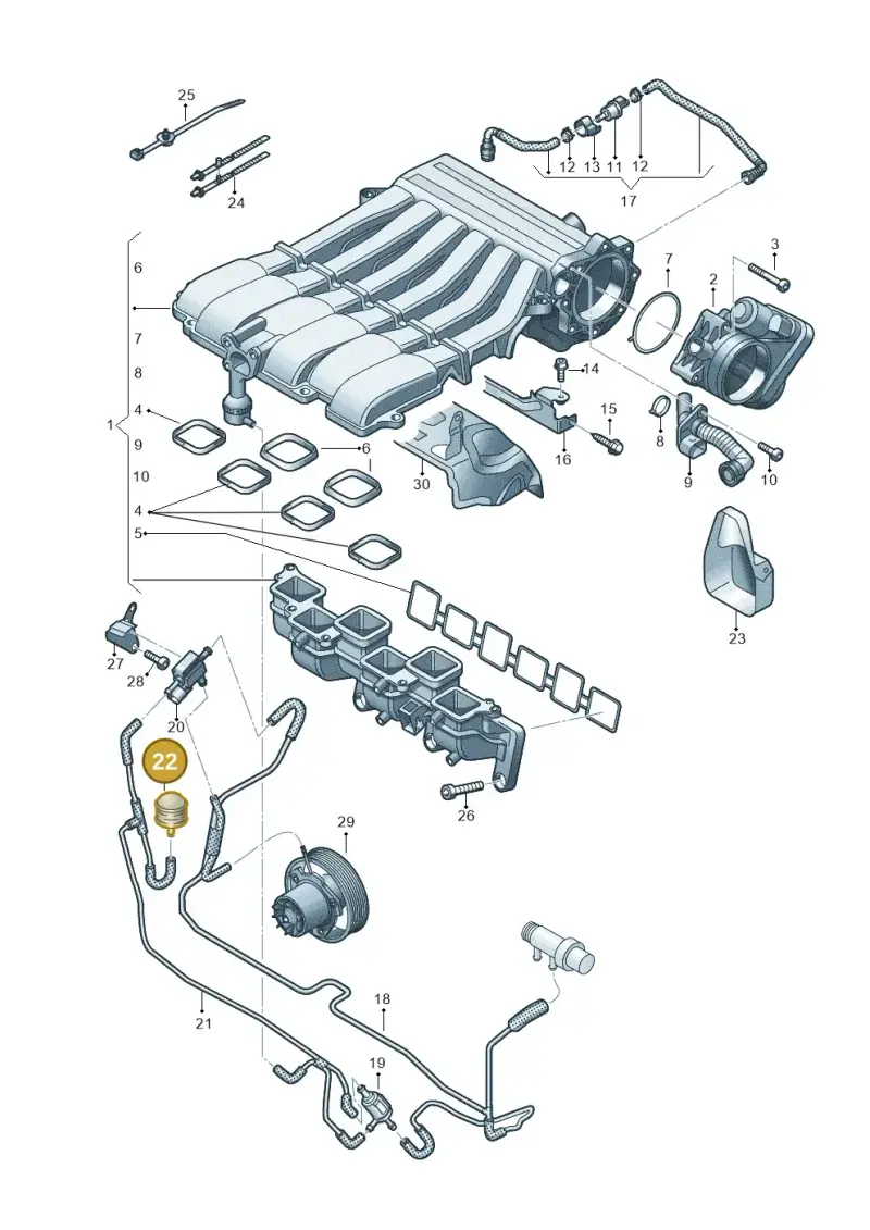 7H0129965 — Volkswagen Atlas Cross Sport (2019-2023) diagram 829133000, position 22