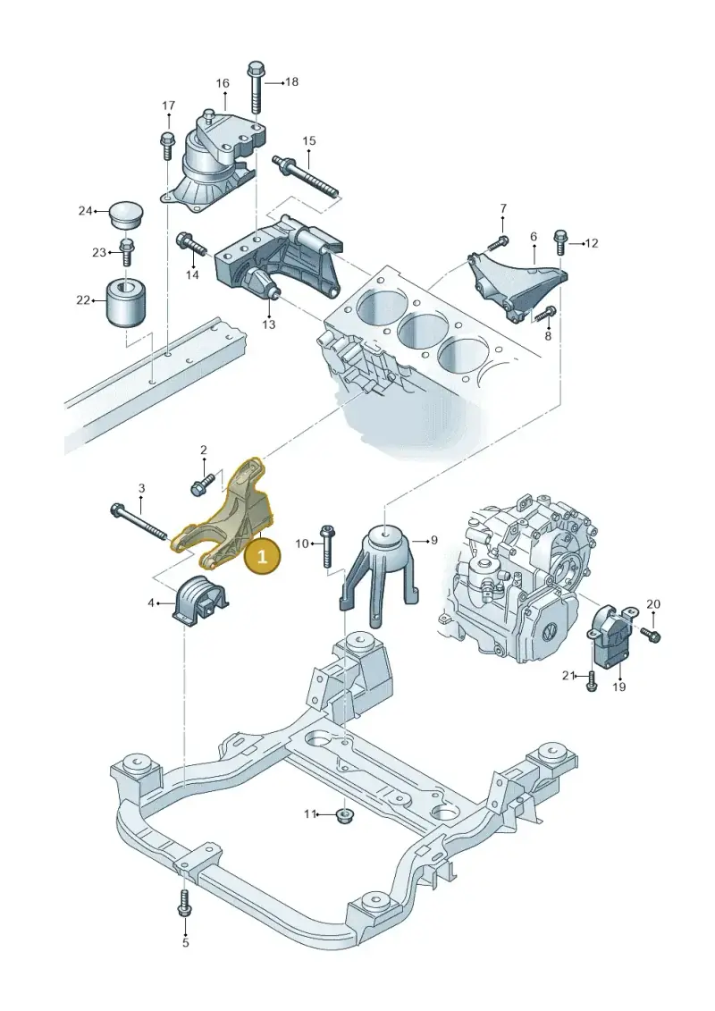 7H0199343 — Volkswagen Transp. caravelle (2008-2009) diagram 410199200, position 1
