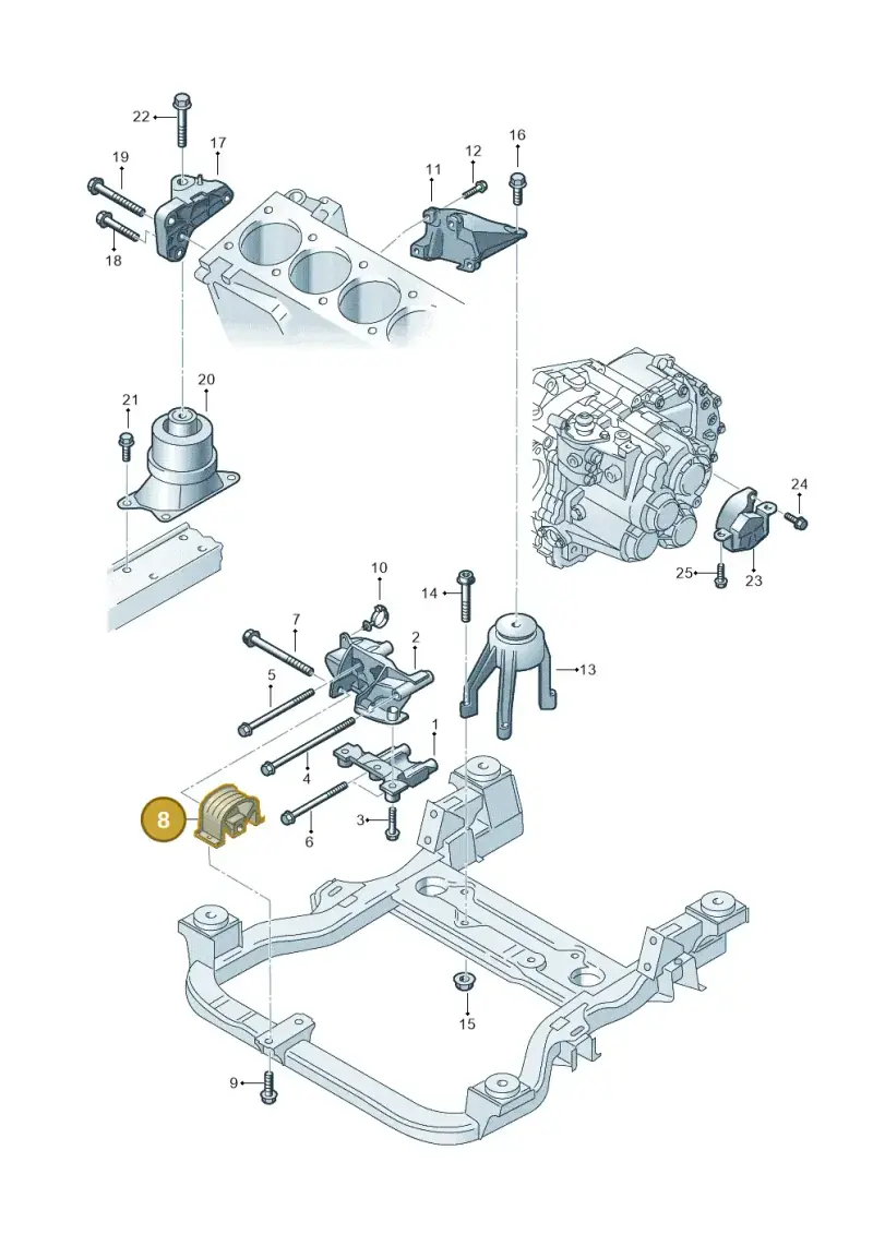 7H0199848B — Volkswagen Transp. caravelle (2008-2009) diagram 410199300, position 8