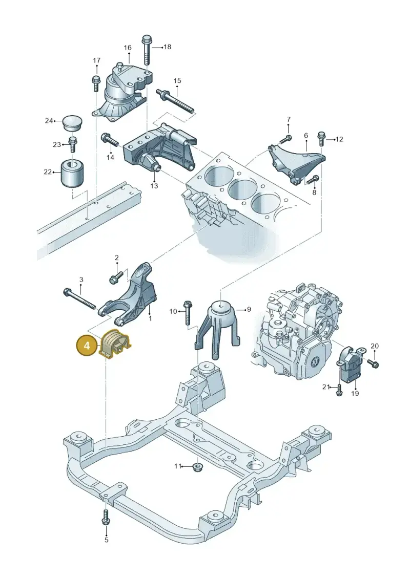 7H0199848B — Volkswagen Transp. caravelle (2008-2009) diagram 410199200, position 4
