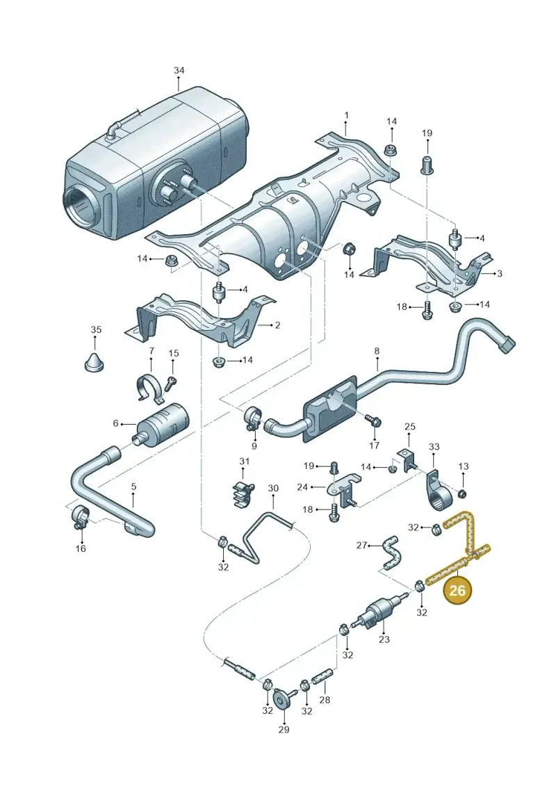 7H0201312A — Volkswagen Transp. caravelle (2009-2011) diagram 410819480, position 26