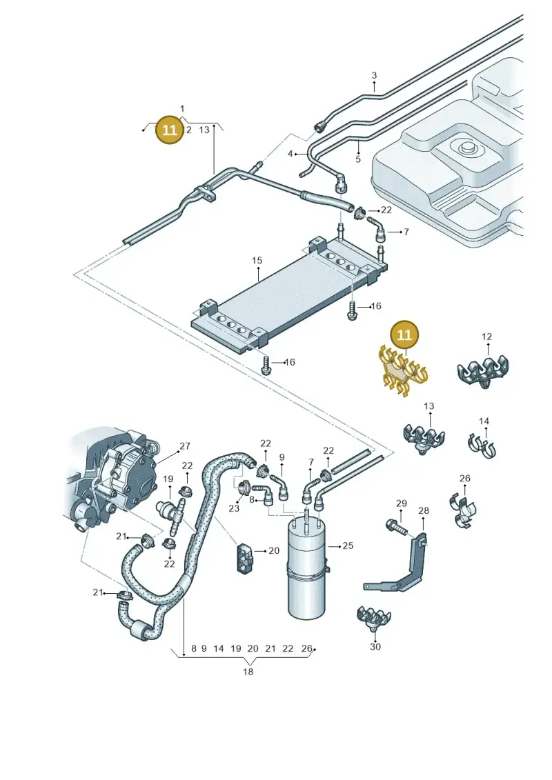 7H0201449 — Volkswagen TRANSPORTER/4MOTION    06 (2005-2006) diagram 410201250, position 11