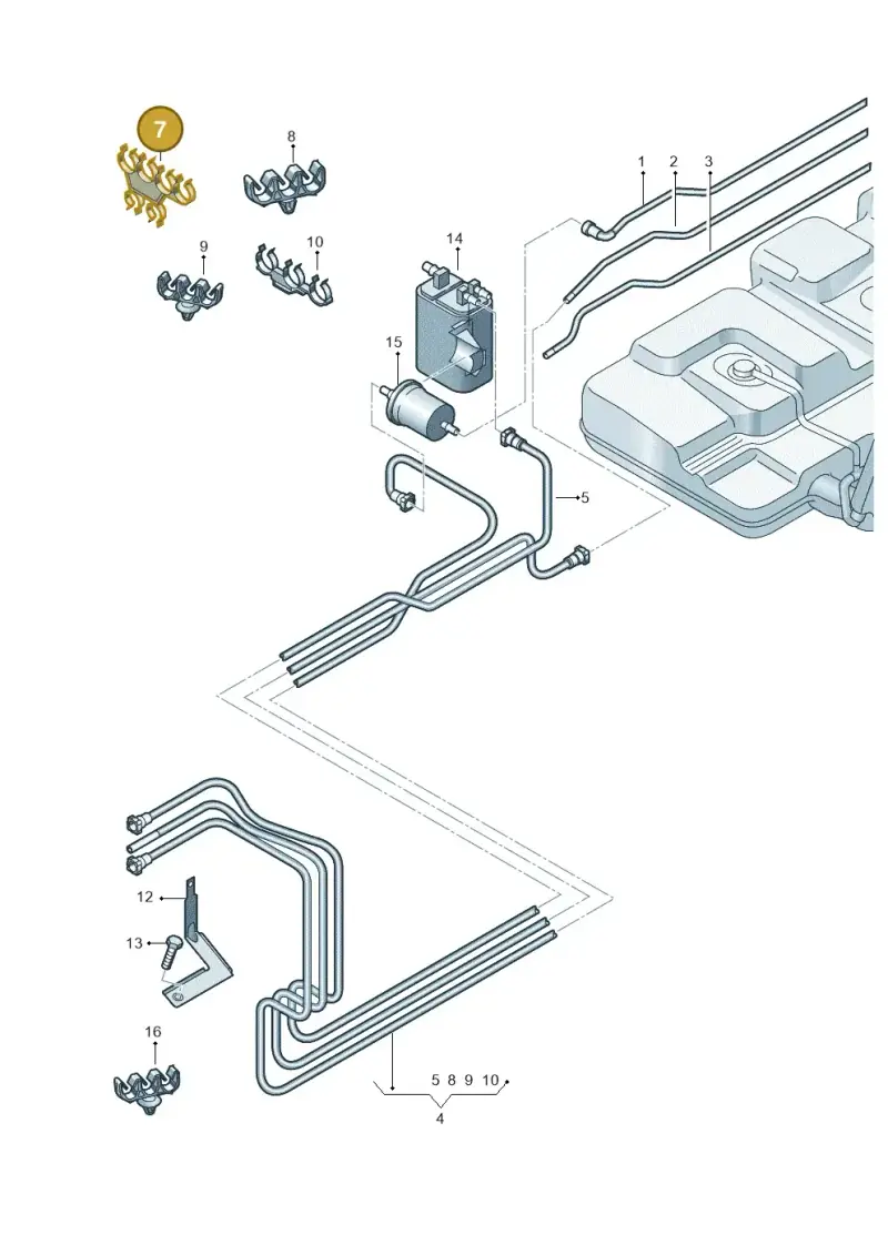 7H0201449 — Volkswagen Transp. caravelle (2009-2011) diagram 410201400, position 7