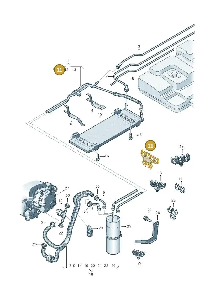 7H0201449 — Volkswagen Transp. caravelle (2008-2009) diagram 628201250, position 11