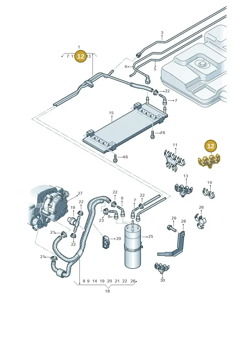 7H0201449A — Volkswagen TRANSPORTER/4MOTION    06 (2005-2006) diagram 410201250, position 12