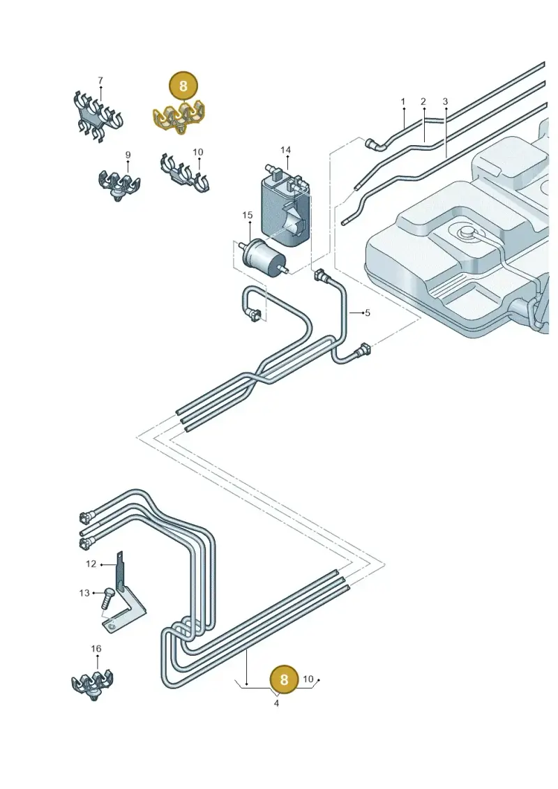 7H0201449A — Volkswagen Transp. caravelle (2009-2011) diagram 410201400, position 8