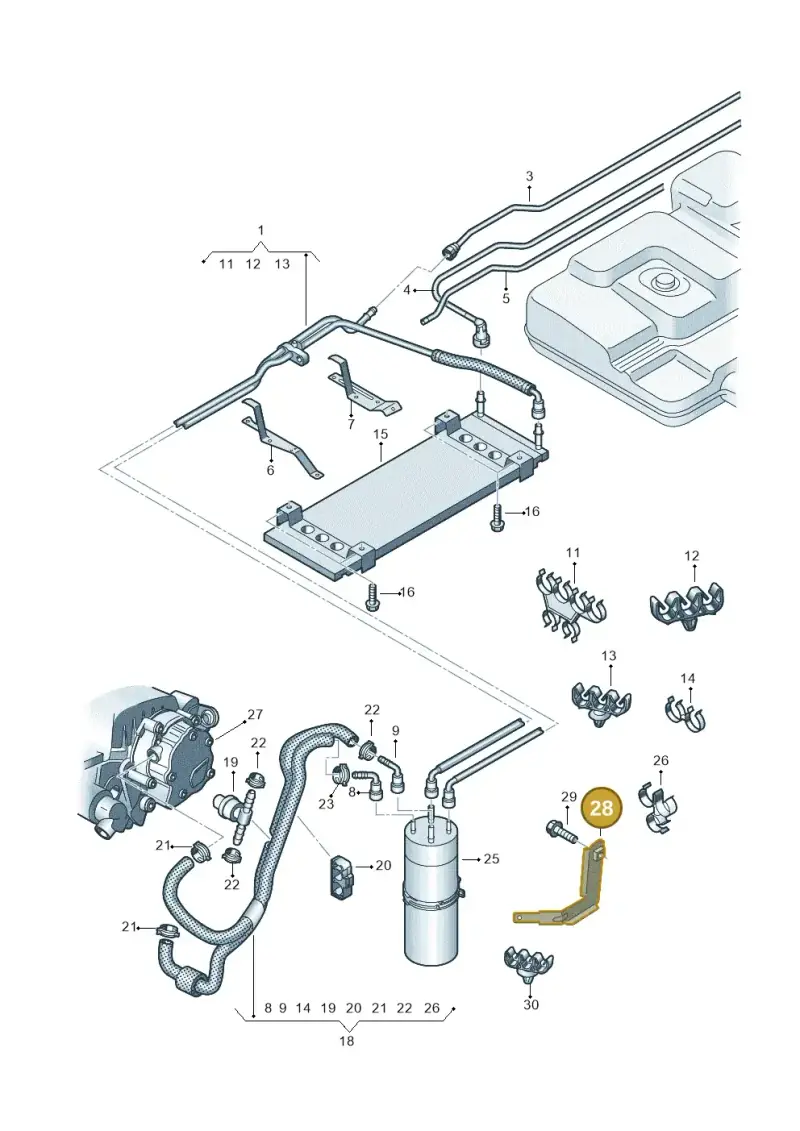 7H0201503A — Volkswagen Transp. caravelle (2008-2009) diagram 628201250, position 28