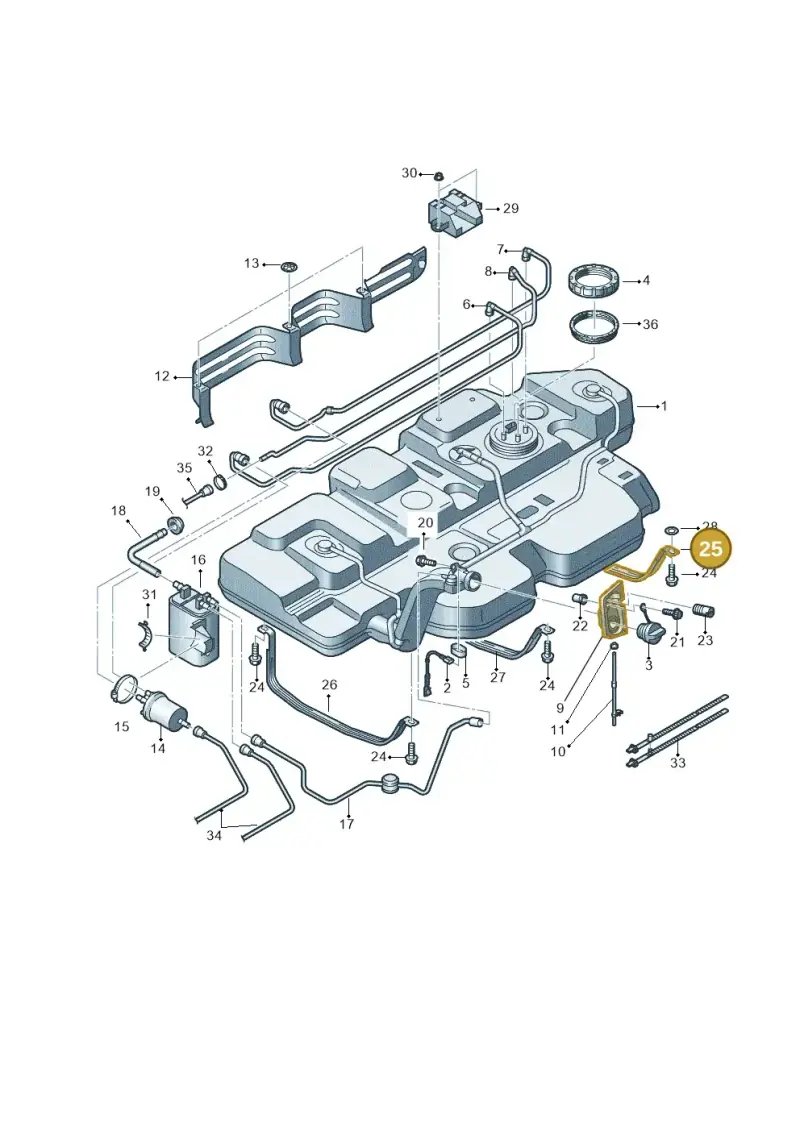 7H0201653C — Volkswagen Caravelle (2015-2019) diagram 862201400, position 25