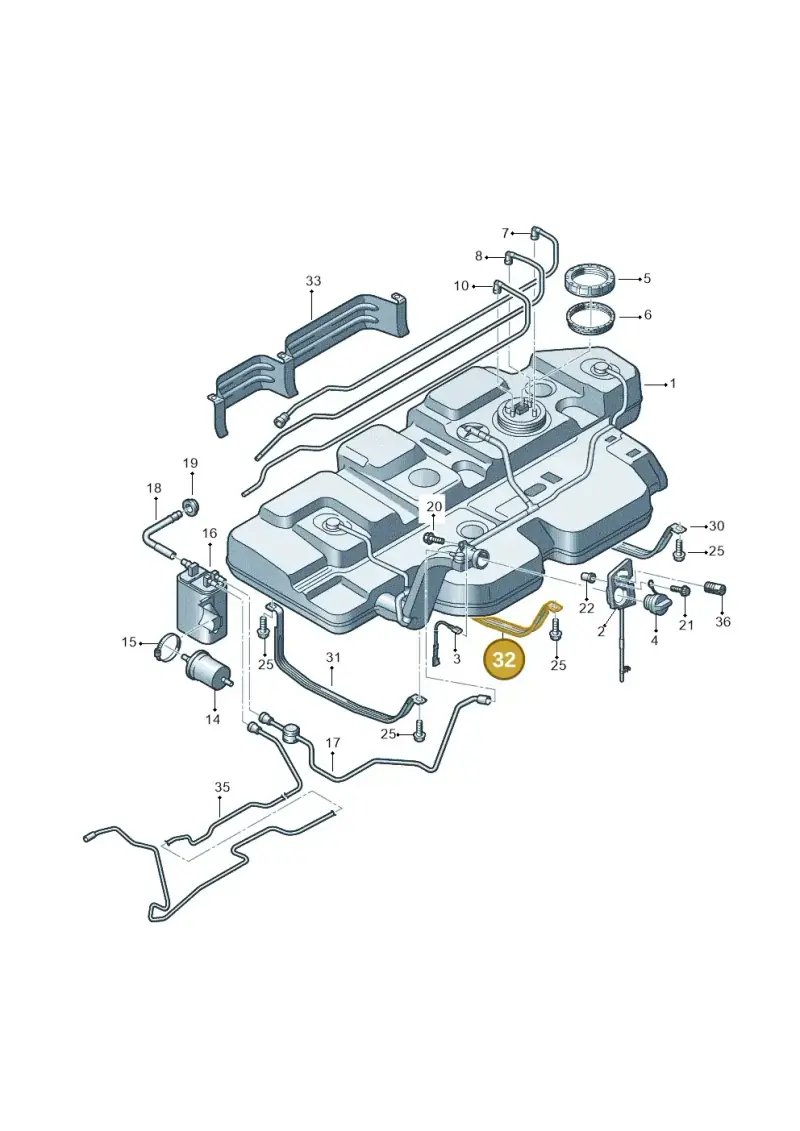 7H0201654C — Volkswagen Transp. caravelle (2009-2011) diagram 410201050, position 32