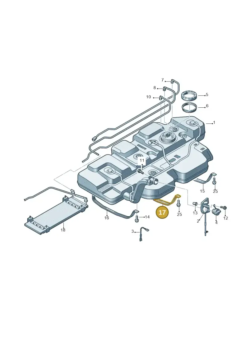 7H0201654C — Volkswagen Transp. caravelle (2008-2009) diagram 410201060, position 17