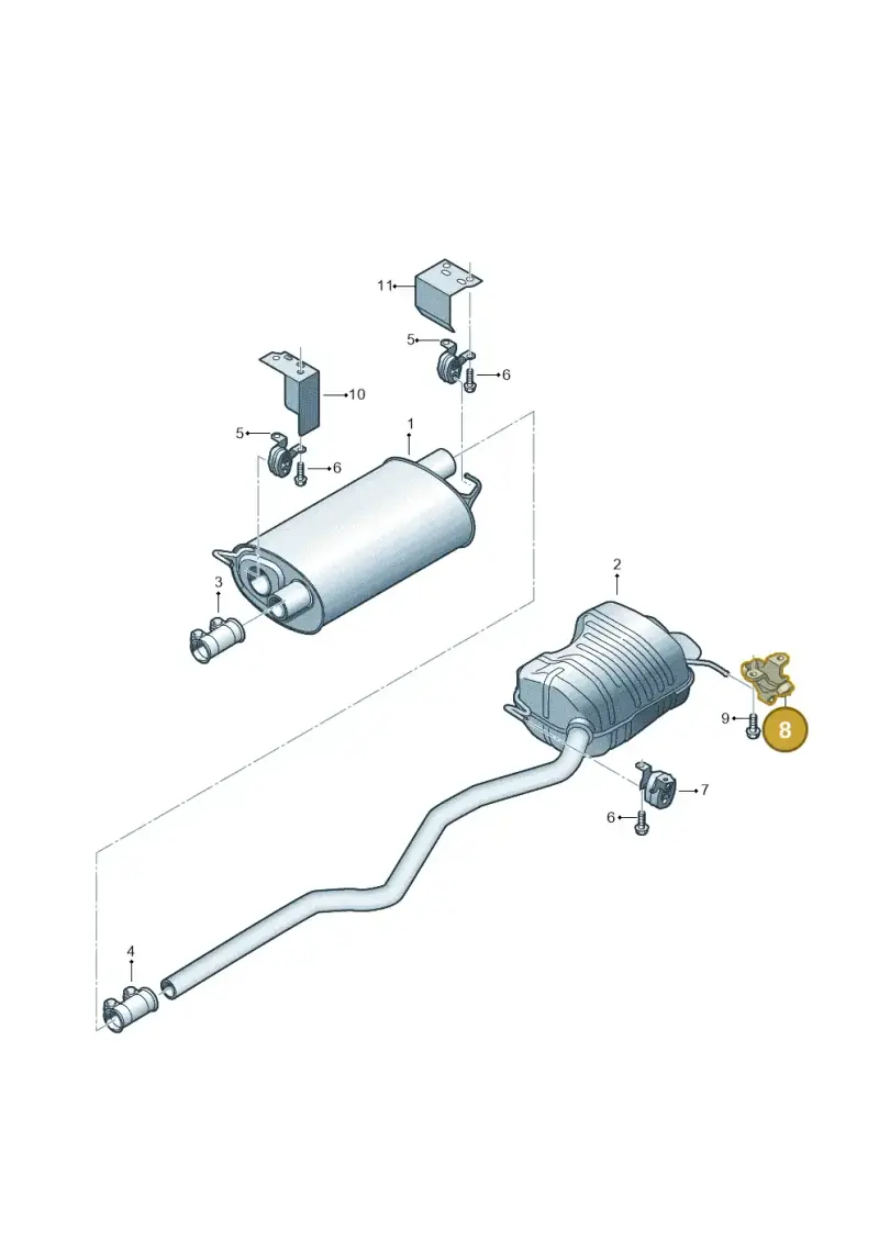 7H0253144B — Volkswagen Caravelle (2015-2019) diagram 861253600, position 8