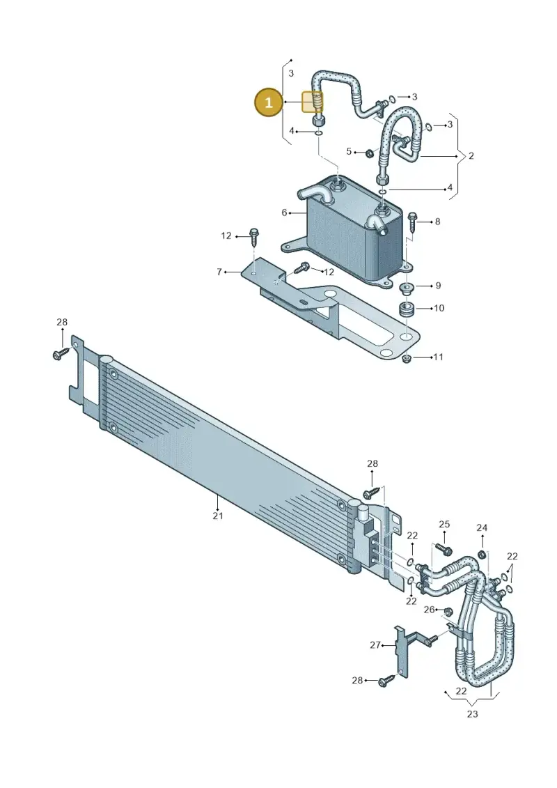 7H0317821A — Volkswagen Transp. caravelle (2008-2009) diagram 410317500, position 1