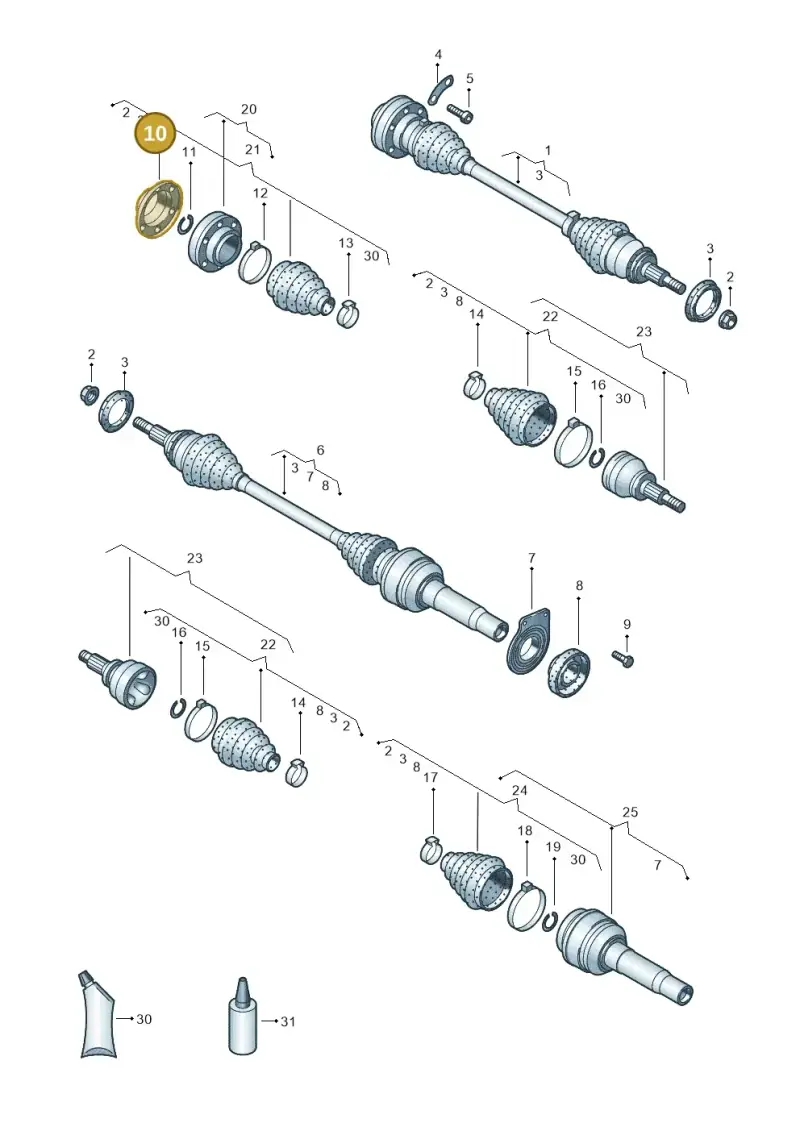 7H0407115 — Volkswagen Caravelle (2015-2019) diagram 731407200, position 10