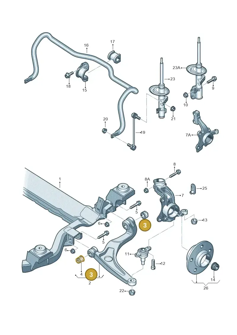 7H0407182 — Volkswagen Single-cab transp. (2015-2019) diagram 410407000, position 3