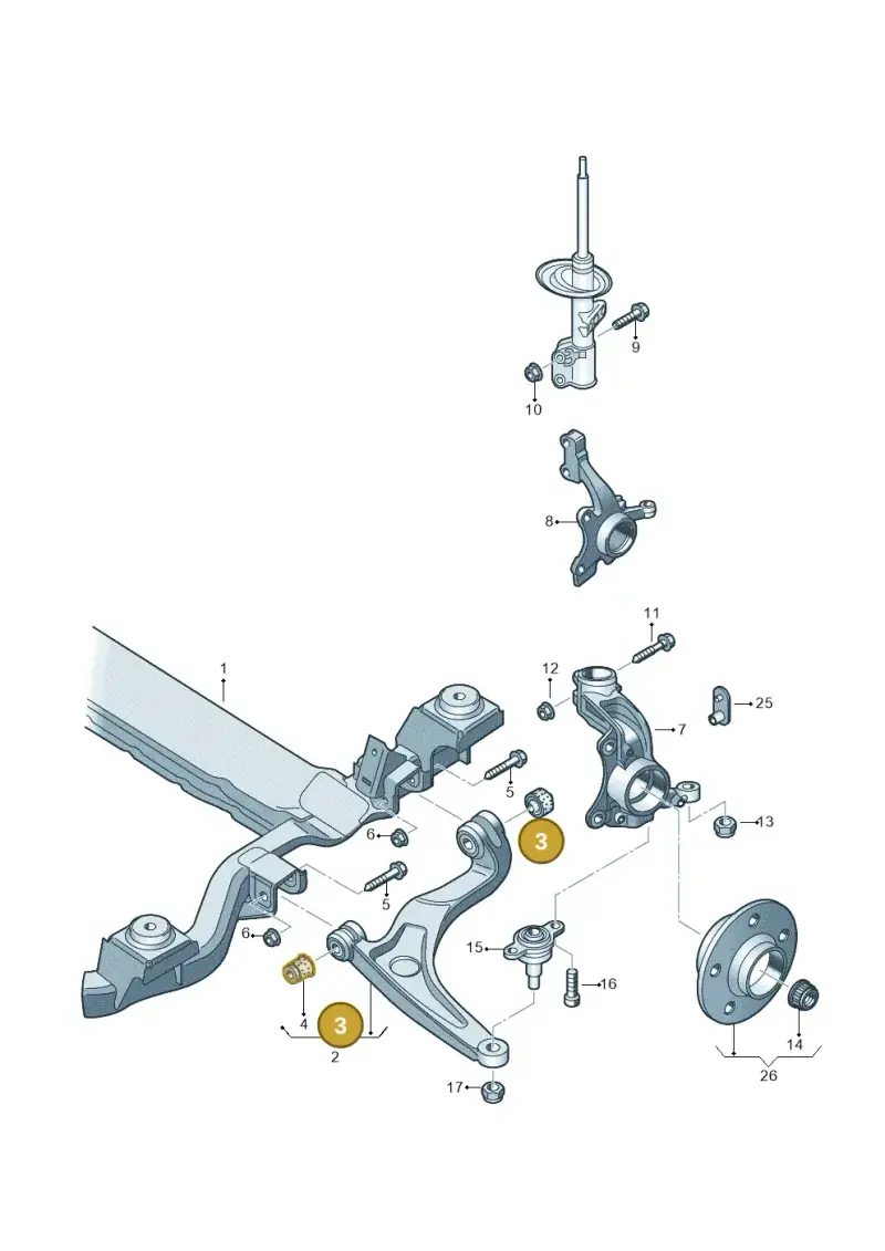 7H0407182A — Volkswagen Transport. multivan (2019-2024) diagram 861407000, position 3
